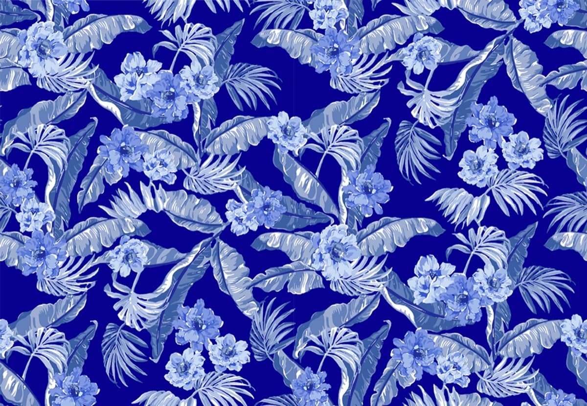 Island Breeze print, Navy Tonal